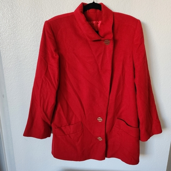 Fleurette Cashmere Coat Women's Size Large Red - Picture 2 of 13